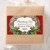 Christmas Holly w Gold Look Damask Küche Nahrung (Insitu)