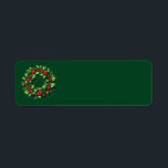 Christmas Holly Wreath Address Labels<br><div class="desc">Weihnachtsanschrift</div>
