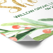 Christmas Holly Wreath Brautparty Willkommen Poster (Ecke)
