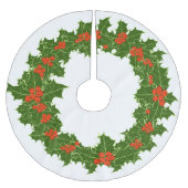 Christmas Holly Wreath Brushed Polyester Tree Ski Polyester Weihnachtsbaumdecke (Vorderseite)