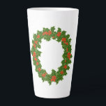 Christmas Holly Wreath Coffee Tasse<br><div class="desc">Heilige Beerenkranke - Heilige Heilige und Rote Berry Kranz Illustration.</div>