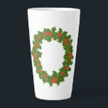 Christmas Holly Wreath Coffee Tasse<br><div class="desc">Heilige Beerenkranke - Heilige Heilige und Rote Berry Kranz Illustration.</div>