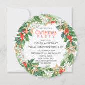Christmas Holly Wreath Corporate Christmas Party Einladung (Vorderseite)