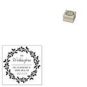 Christmas Holly Wreath Familienname Rücksendeadres Gummistempel (Stempel)