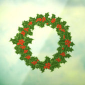 Christmas Holly Wreath Fensteraufkleber (Blatt 3)
