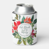 Christmas Holly Wreath Floral Green Dosenkühler (Kanne Vorderseite)