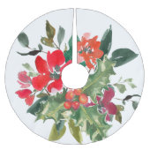 Christmas Holly Wreath Floral Polyester Weihnachtsbaumdecke (Vorderseite)