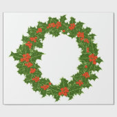 Christmas Holly Wreath Geschenkpapier (Flach)