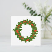Christmas Holly Wreath Karte (Stehend Vorderseite)