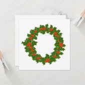 Christmas Holly Wreath Karte (Vorderseite/Rückseite Beispiel)