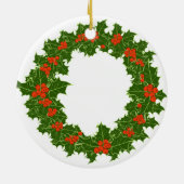Christmas Holly Wreath Keramik Ornament (Hinten)
