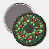 Christmas Holly Wreath Magnet (Vorderseite/Rückseite)