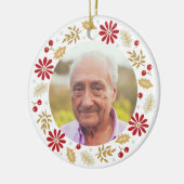 Christmas Holly Wreath Memorial Foto Keramik Ornament (Links)