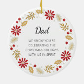 Christmas Holly Wreath Memorial Foto Keramik Ornament (Hinten)