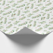 Christmas Holly Wreath Pattern Geschenkpapier (Ecke)