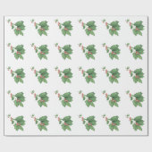 Christmas Holly Wreath Pattern Geschenkpapier (Flach)