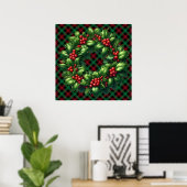 Christmas Holly Wreath Poster (Heimbüro)