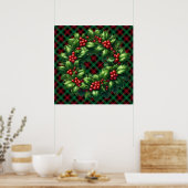 Christmas Holly Wreath Poster (Küche)