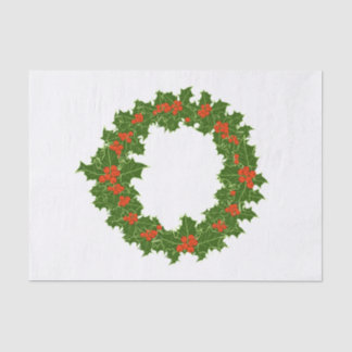 Christmas Holly Wreath Seidenpapier