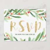 Christmas Holly Wreath Song Request UAWG Postcard Postkarte (Vorderseite)