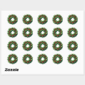 Christmas Holly Wreath Stickers (Blatt)