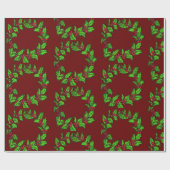 Christmas Holly Wreath Vector Art Geschenkpapier (Flach)