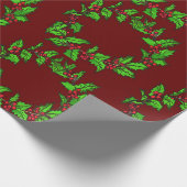 Christmas Holly Wreath Vector Art Geschenkpapier (Ecke)
