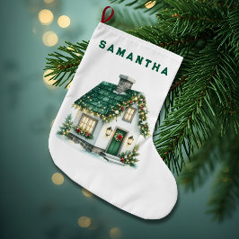 Christmas Home with Lights Kids Stocking Großer Weihnachtsstrumpf