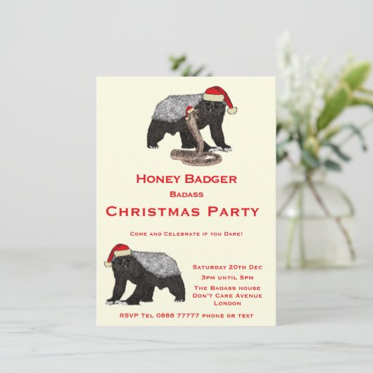 Christmas Honey Badger Funny Festive Badass Party (Stehend Vorderseite)