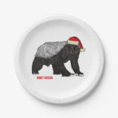 Christmas Honey Badger Pappteller (Vorderseite)