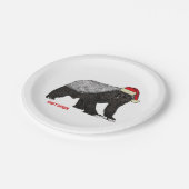 Christmas Honey Badger Pappteller (Schrägansicht)