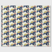 Christmas Honey Badger Psychedelic Badass Geschenkpapier (Flach)