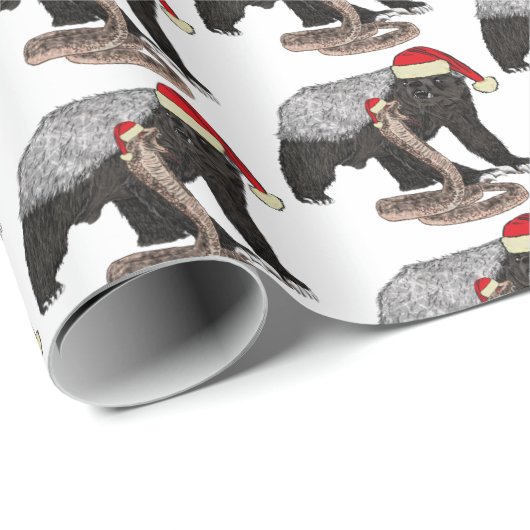 Christmas Honey Badger und Cobra Geschenkpapier (Rolleneckpunkt)