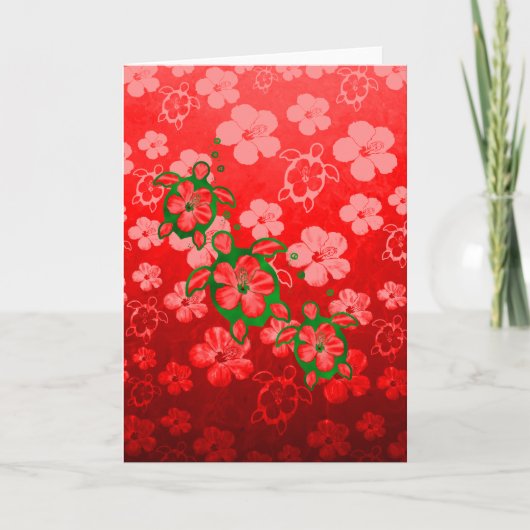 Christmas Honu Turtles Feiertagskarte (Vorderseite)