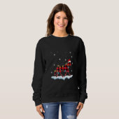 Christmas Horse Animals Santa Hat Xmas Lights Sweatshirt (Vorne ganz)