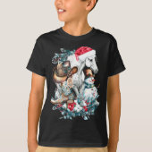 Christmas Horse In Santa Hat Cowgirl Cowboy Boots T-Shirt (Vorderseite)