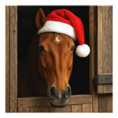Christmas Horse In Stable Window Fotodruck (Vorne)