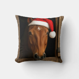 Christmas Horse In Stable Window Kissen