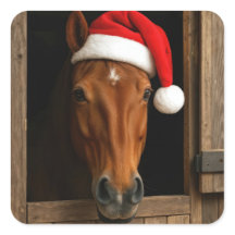 Christmas Horse In Stable Window