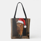 Christmas Horse In Stable Window Tasche (Rückseite)