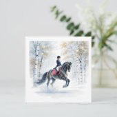 Christmas Horse Invite Karte (Stehend Vorderseite)