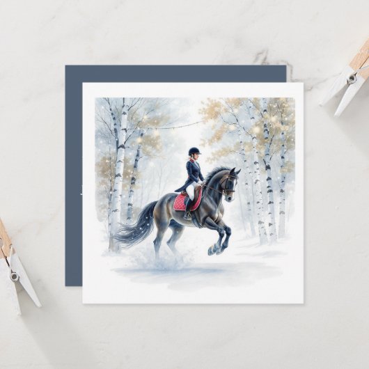 Christmas Horse Invite Karte (Vorderseite/Rückseite Beispiel)