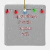 Christmas Horse With a Wreath on a Fence Keramikornament (Rückseite)