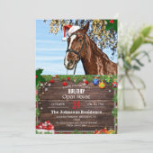Christmas horse with hat einladung (Stehend Vorderseite)