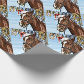 Christmas horse with hat geschenkpapier (Ecke)
