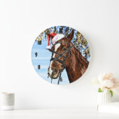 Christmas horse with hat große wanduhr (Zuhause)