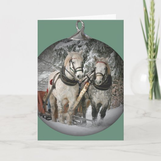 Christmas Horses Feiertagskarte (Vorderseite)