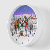 Christmas Horses in Snow Uhr (Winkel)