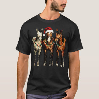 Christmas Horses Western Cowboy Horse Lover Was Je T-Shirt