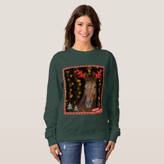 christmas horsie sweater sweatshirt (Vorne ganz)